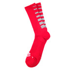 Reflective Gradient Half Calf Crew Sock // Red