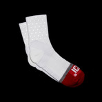 Quarter Ankle Mini Dots Sock // White