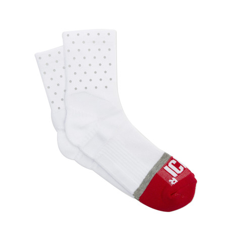 Quarter Ankle Mini Dots Sock // White