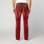 Washed Stretch Jean // Burgundy (36WX30L)