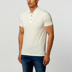 Ribbed Collar Polo // White (L)