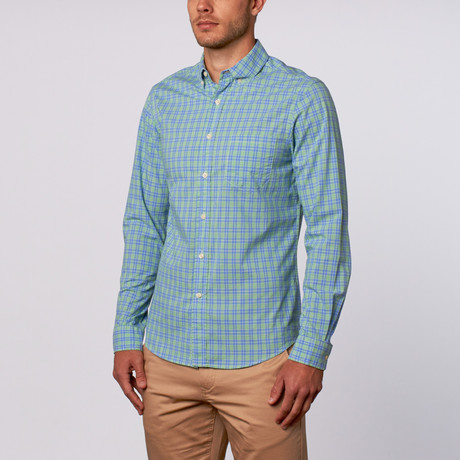 Matthew Long-Sleeve Shirt // Blue + Green (S)