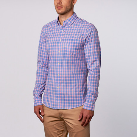 Ethan Long-Sleeve Shirt // Blue + Pink (S)