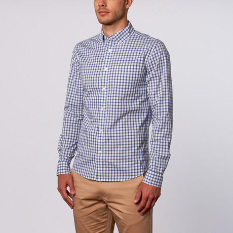 Scotty Long-Sleeve Shirt // Navy + White Check (S)