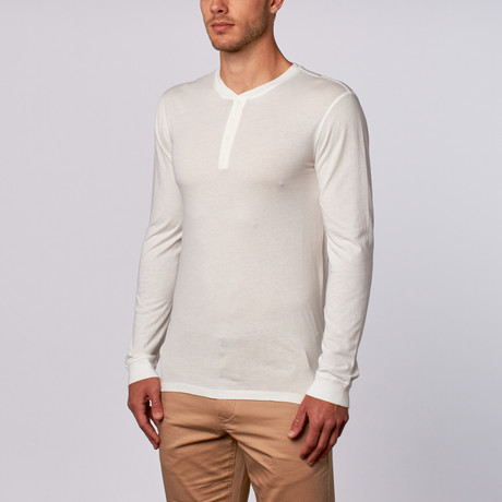 Chad Long-Sleeve Henley // White (S)