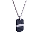 Wave Design Dog Tag Necklace // Black
