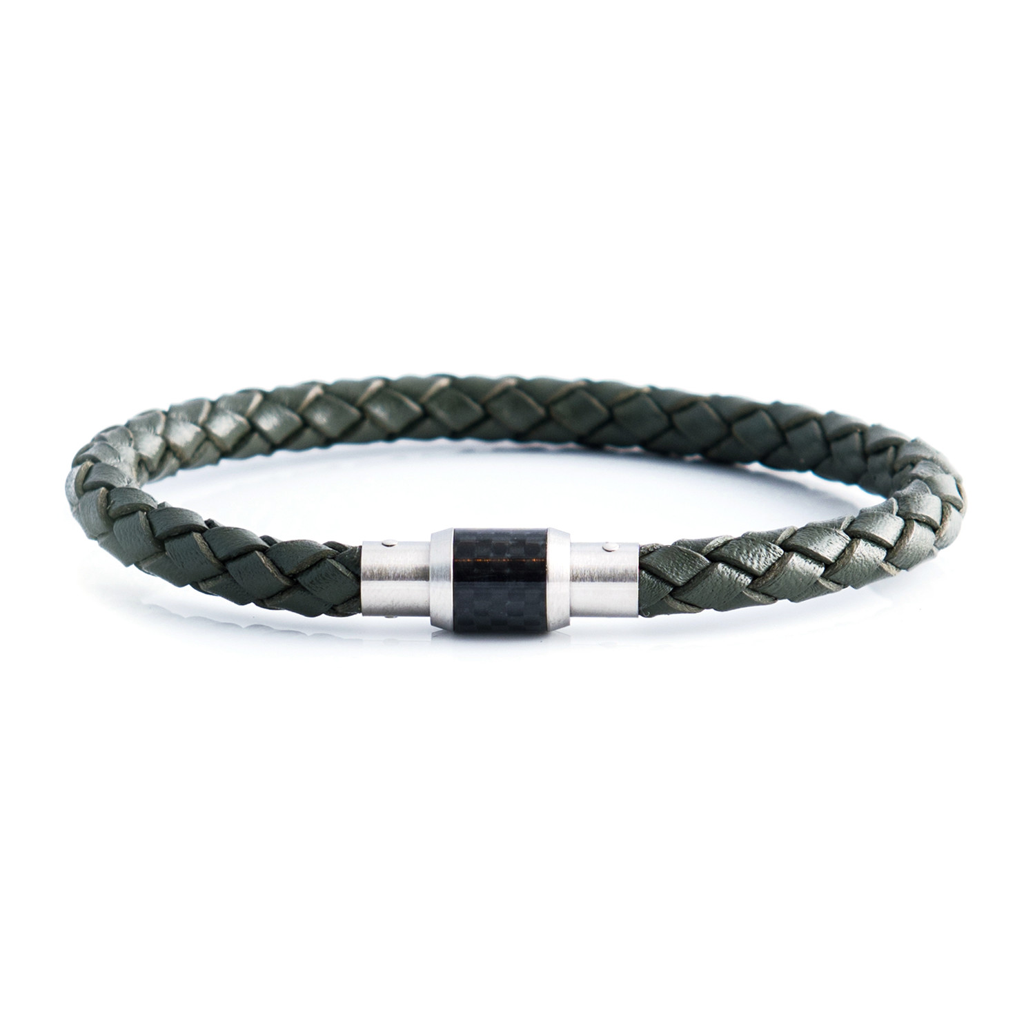 Army Green Leather Bracelet - Italgem - Touch of Modern