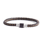 Black + Gold Leather Bracelet