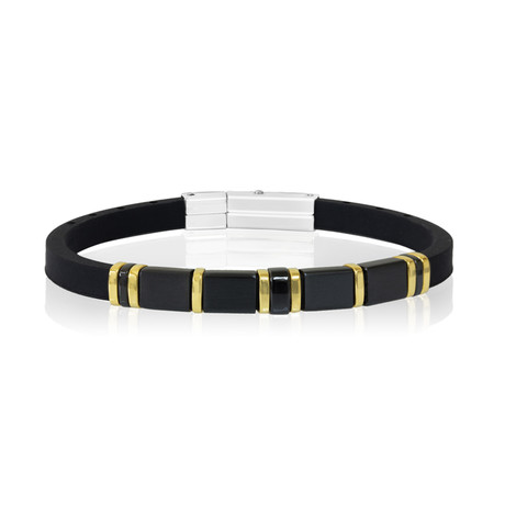 Black + Gold Rubber Bracelet