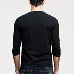 Classy Henley Long Sleeve // Black (XL)