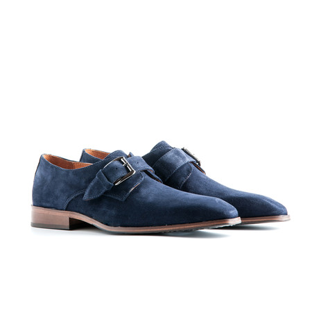 Stansted Suede Monk Strap Brogue // Navy (Euro: 40)