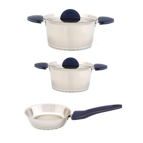 Stacca Stainless Steel Set // 5 Piece // Blue