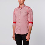 Casual Button-Up // Red-White (L)