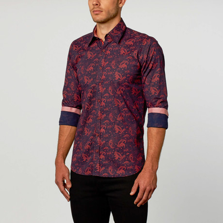 Modern Button-Up // Red Paisley (S)