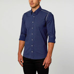 Mastro Button-Up // Navy + White (M)