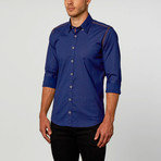 Mastro Button-Up // Navy + Orange (S)