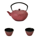 Studio Cast Iron Teapot Set // Red