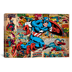 Marvel Comic Book Captain America on Captain America Covers and Panels (26"W x 18"H x 0.75"D)