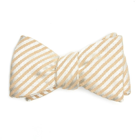 Tasty Ties // Gold Striped Bow Tie // Gold + White