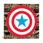 Marvel Comic Book Marvel Captain America Logo (18"W x 18"H x 0.75"D)