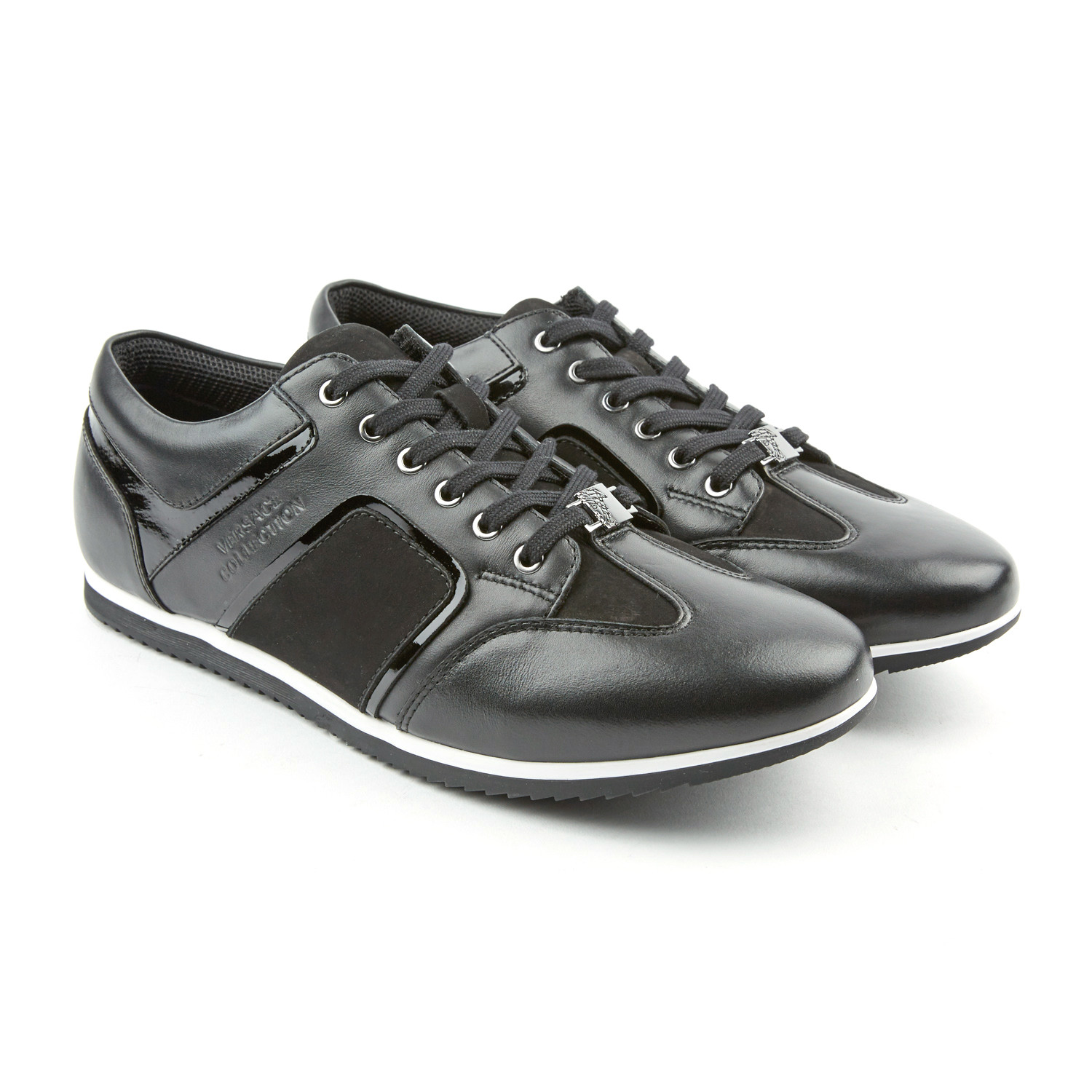 Leather + Suede Trainer // Black (Euro: 40) - Versace Collection ...