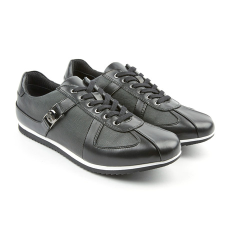 Versace // Textured Leather Trainer // Black (Euro: 40)