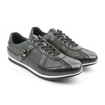Versace // Textured Leather Trainer // Black (Euro: 41)