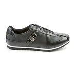 Versace // Textured Leather Trainer // Black (Euro: 44)
