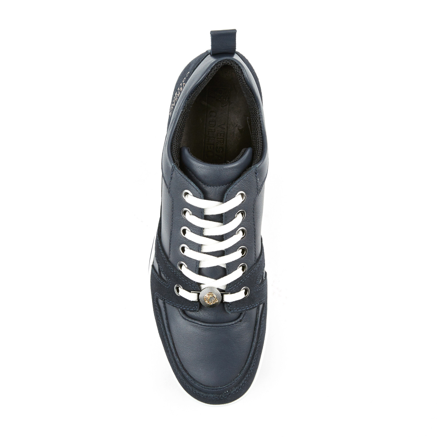 Leather + Suede Sneaker // Dark Navy (Euro: 40) - Versace Collection ...
