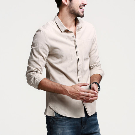 Button-Up // Light Tan (S)