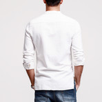 Kuegou // Moa Collar Panel Shirt // White (L)