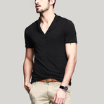 Deep V-Neck Tee // Black (L)