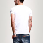 Solid V-Neck Tee // White (M)