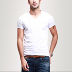 Solid V-Neck Tee // White (M)