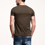 Solid V-Neck Tee // Coffee (L)