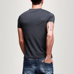 Solid V-Neck Tee // Charcoal (L)