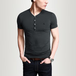 V-Neck Henley // Charcoal (M)