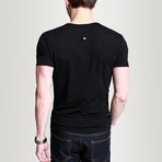 V-Neck Henley // Black (XL)