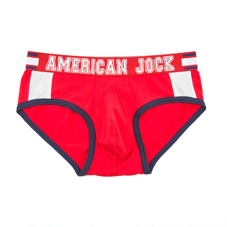 American Jock Aktivo Sport Brief // Red + Navy (S)