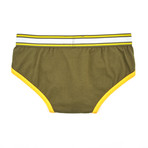 American Jock Aktivo Sport Brief // Olive + Yellow (S)