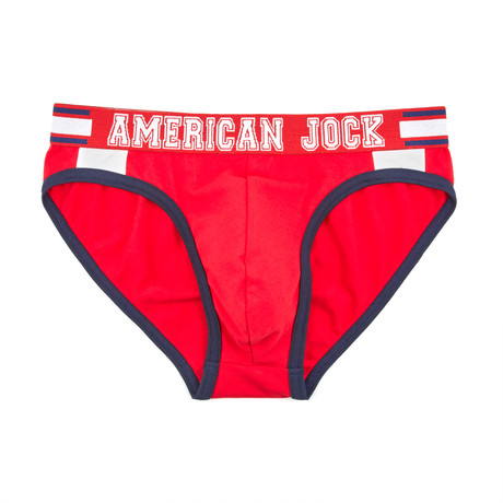 American Jock Aktivo Hi-Cut Brief // Red + Navy (S)