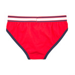 American Jock Aktivo Hi-Cut Brief // Red + Navy (L)