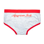 American Jock Printed Varsity Brief // Heather Grey + Red (L)