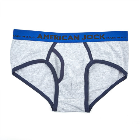 American Jock Printed Varsity Brief // Heather Grey + Navy (S)