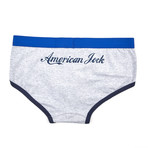 American Jock Printed Varsity Brief // Heather Grey + Navy (XL)