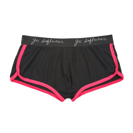 Pop Noir Retro Short // Black + Fuchsia (S)