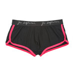 Pop Noir Retro Short // Black + Fuchsia (S)