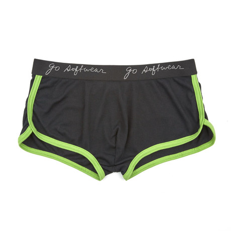 Pop Noir Retro Short // Black + Lime (S)