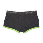 Pop Noir Retro Short // Black + Lime (L)