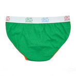 Pop Mod Athletic Brief // Green + Orange (L)